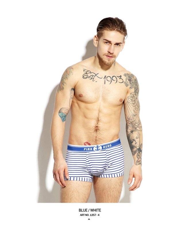 2 gói thương hiệu thủy triều Harajuku Châu Âu và Hoa Kỳ hải quân gió tròn chấm sọc quần boxer nam quần lót nữ tam giác đồ lót đôi cotton đẹp