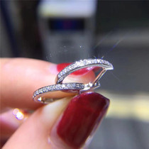 Ear buckle ear ring 10 points natural real diamond 18k white gold gold rose gold earrings row diamond glossy double-sided can be worn