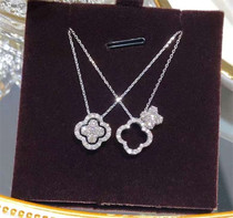 Lucky Four Leaf Grass 18K Platinum Group Inlaid Total 50 Diamonds Multi-dai Money Chain Practical 100 lap single delivery gift