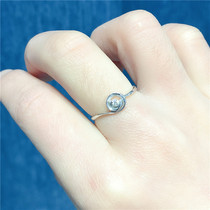 Lone flower bud flower bone flower single round natural true diamond 18K white gold color gold rose gold ring diamond ring