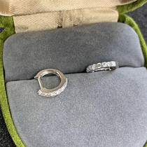 30 points natural real diamond row diamond 18K white gold colored gold ear buckle ear ring Japanese precision double-sided wearable