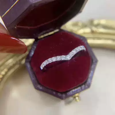 V-type victory 15 minutes 30 points natural real diamond 18K white gold ring row tail ring ring ring ring ring ring ring ring ring ring ring ring