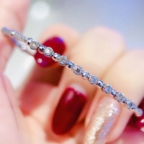 Lone 8 diamonds total 23 points 18K white gold laser bracelet 8cm adjustment protection bracelet universal Japanese