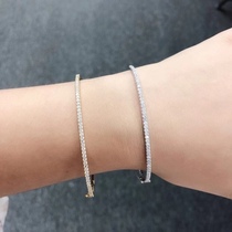 61 points natural real diamond 18K white gold gold color gold Rose gold chaise bracelet Hand ring stacked wild white flash