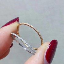 Classic 18K Platinum Gold Total 8 Minutes Diamond Platoon Drill Guard Ring Fine Laminated Fine Temperament Single Pint Woman