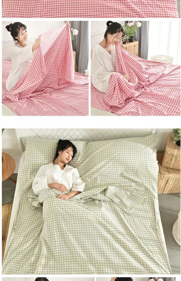 Túi ngủ du lịch cotton xách tay khách sạn kinh doanh trên túi bẩn Nhật Bản sọc cotton người lớn gấp đôi tấm chống bẩn - Túi ngủ túi ngủ cho người lớn