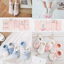 Summer sailing socks Womens pure cotton summer bed socks ultra-thin middle school students socks big children low waist deodorant soil wear