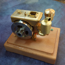 Miniature pure copper fuel engine model Brass horizontal bar four-stroke simulation diesel engine mini engine Collection