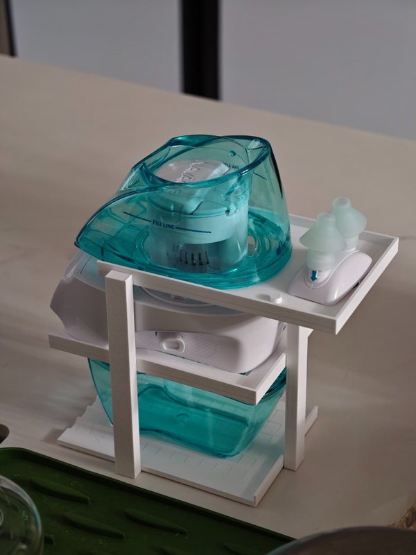 Suitable for Neilmed Nasal Wash Device Cleaning Stand, Storage Rack, No-Drill Wall Mount, Desktop Drying Base