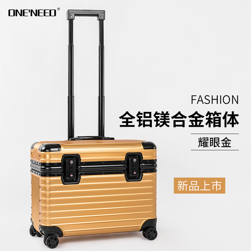 Aluminum-magnesium alloy luggage case photography luggage case men's and women's luggage camera equipment box shock-proof boarding case 21 inch gold