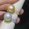 DIY accessories natural pearl S925 sterling silver fashion personalized adjustable ring with 6-12mm round beads