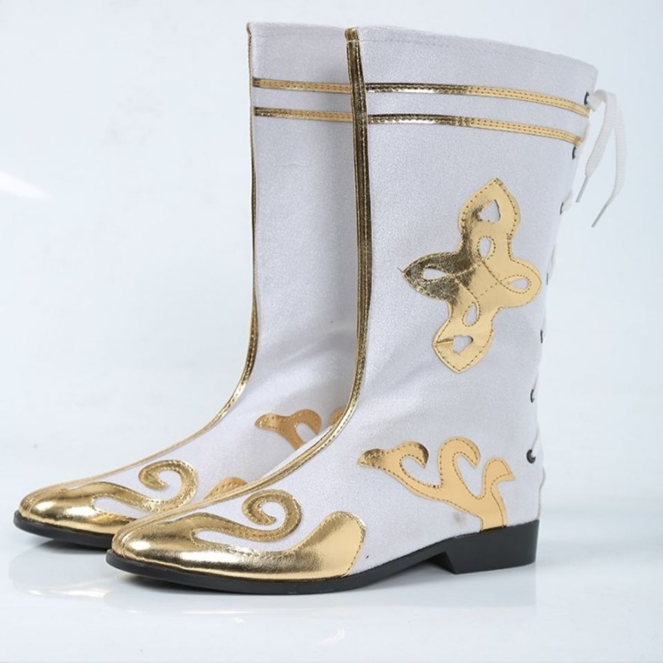 Tibetan show dance boots ethnic minority Mongolian boots male and female beauty Monkey Wang children walking show drumming shoes softbottom