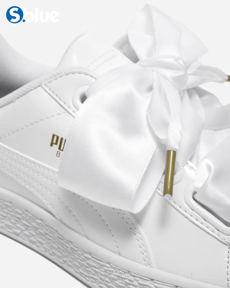 Puma Hummer White Bow Ribbon White Leather Sneakers Sneakers Giày thường 363073-02 giày nữ sneaker