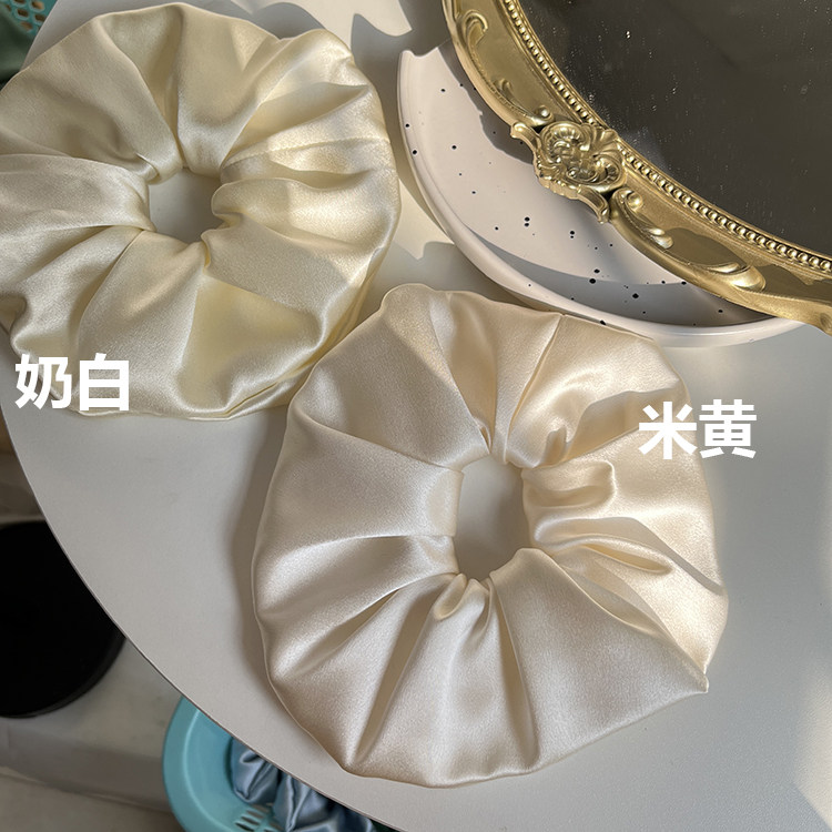30姆米真丝大肠圈4cm发圈100%桑蚕丝重磅加厚高端复古发绳发饰 — 11