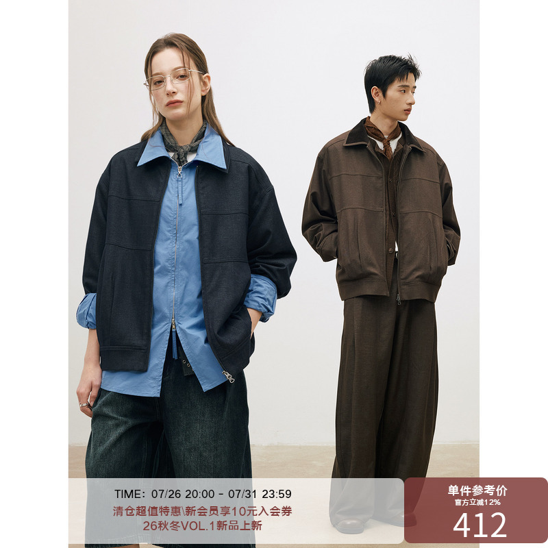 Lr Made 26Ss Plaid Lining, Corduroy Patchwork Neckline, Floral Yarn Texture Pressed Line Jacket