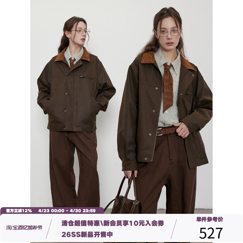 Lr Made Washed Light Oil-Waxed Finish No-Maintenance Craftsmanship Corduroy Collar Workwear Hunting Jacket
