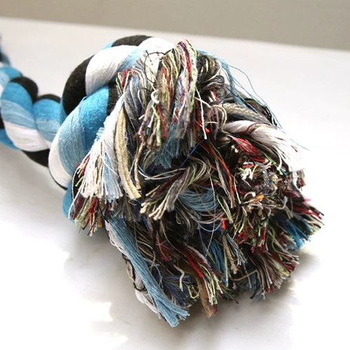 Игрушка для любителей собак с хлопковой хлопчатобумажной линейной узлами и молярами/мытьем зуба.