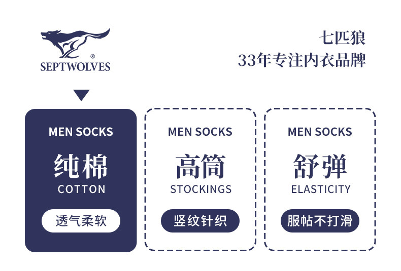 Septwolves Men's Socks, Boys' Pure Cotton Sports High Socks, All-Cotton Breathable and Odor-Resistant Mid-Calf Socks, Summer Long Socks for Men — تصویر 1