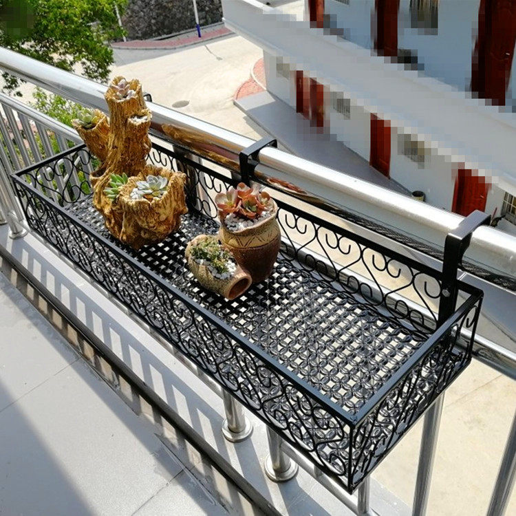 Buy Iron Balcony railing Flower Flower flowerpot rack Multi-meat potted ...