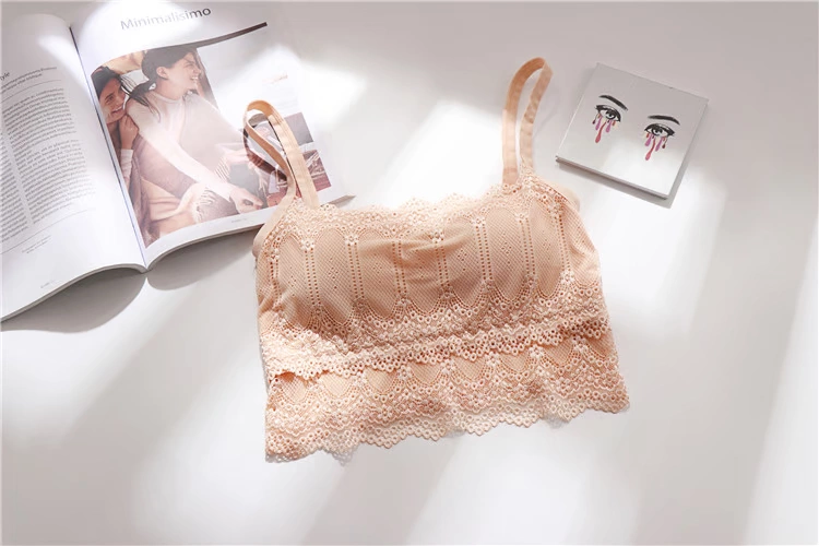 Quần lót ống chống ánh sáng tụ tập quấn lưng kiểu đồ lót ngực với dây đeo ngực áo vest ren gợi cảm
