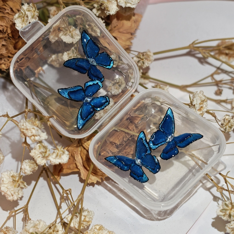Double-Layer Cat-Eye Small Butterfly Series Has a Width of 15mm Nail Art Accessories Double-Layer Cat-Eye Small Butterfly Series Has a Width of 15mm Nail Art Accessories