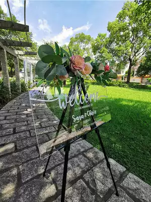 ins wind acrylic wedding welcome card Transparent wedding water card Engagement banquet welcome card Party indicator card customization