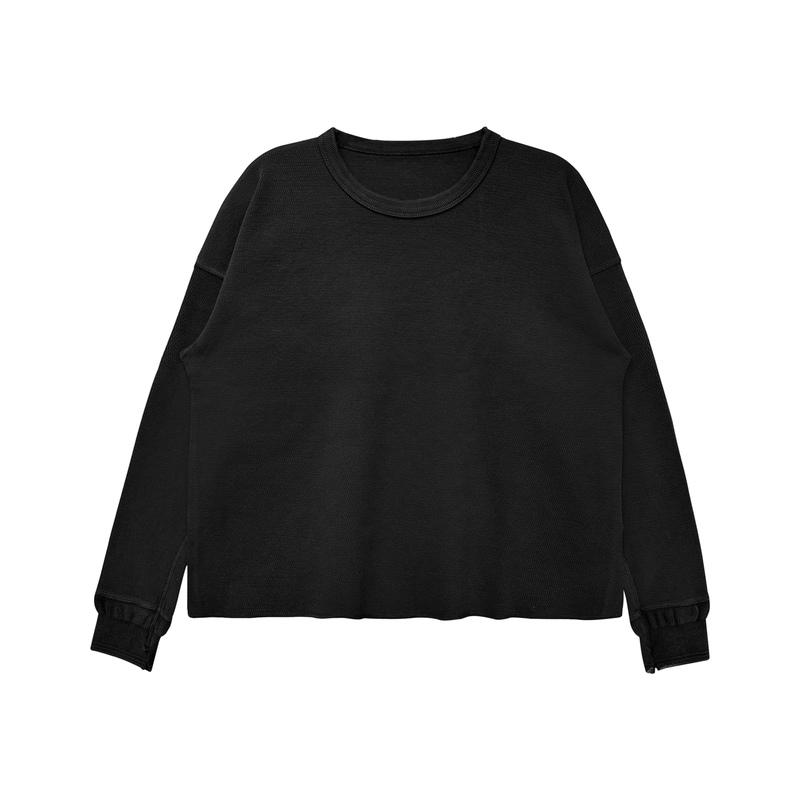 Punk Style Erd Base Layer Distressed Washed Waffle Knit Long Sleeve 350g Punk Style Erd Base Layer Distressed Washed Waffle Knit Long Sleeve 350g