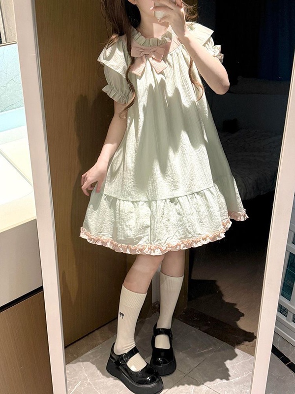 Girls' Beautiful Dress, Thin and Fresh Style, Summer Dress for Girls, Junior High School Students, Children's Summer Chiffon Dress