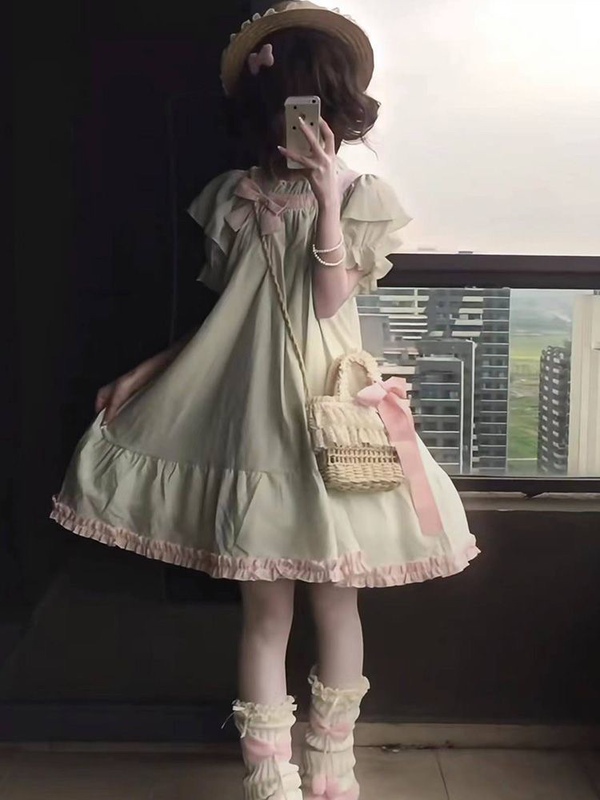 Sweet and Cute Bowknot Dress, 2026 Summer New Style, Loose Fit for Petite Figures, Casual Short Dress That Hides the Figure Sweet and Cute Bowknot Dress, 2026 Summer New Style, Loose Fit for Petite Figures, Casual Short Dress That Hides the Figure