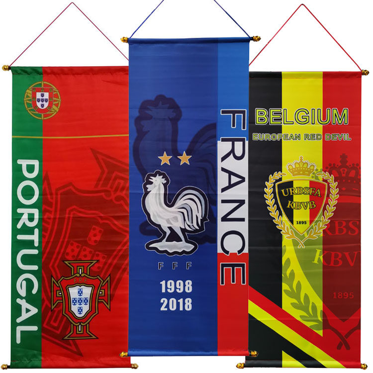 World Cup Spain France Argentina Italy National Team Football Bar Lottery Shop Decorative Flag Long Hanging Flag