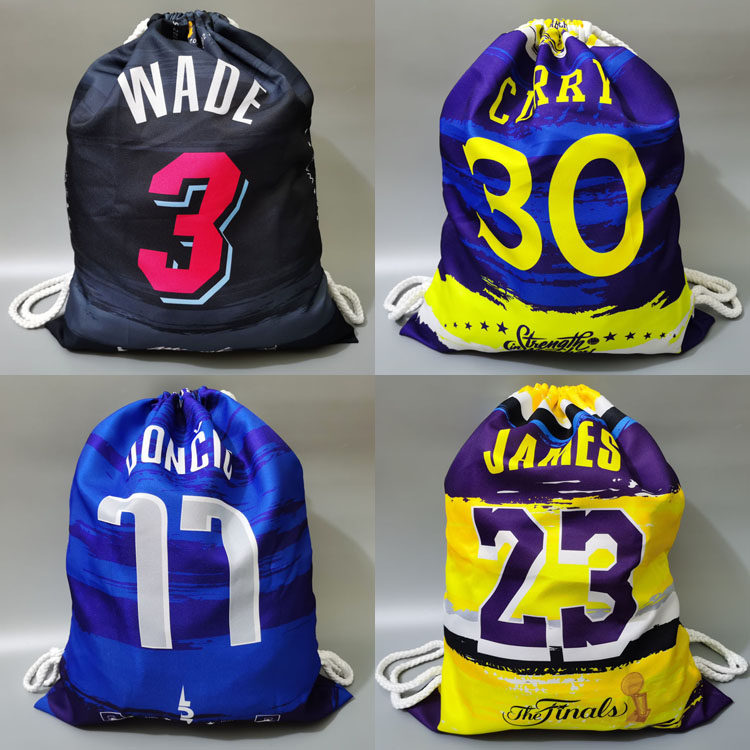 Warriors Curry Lakers Kobe James Durant Doncic Student Portable Basketball Backpack Ball Bag Shoe Bag