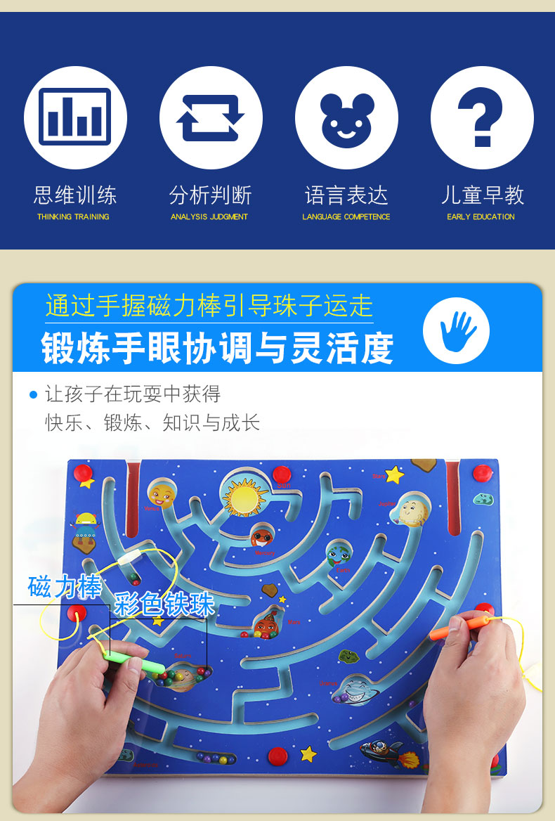 Đồ chơi giáo dục trẻ em 3-4-6 tuổi từ hạt mê cung cậu bé tập trung đào tạo cô gái thông minh trò chơi chơi đồ chơi