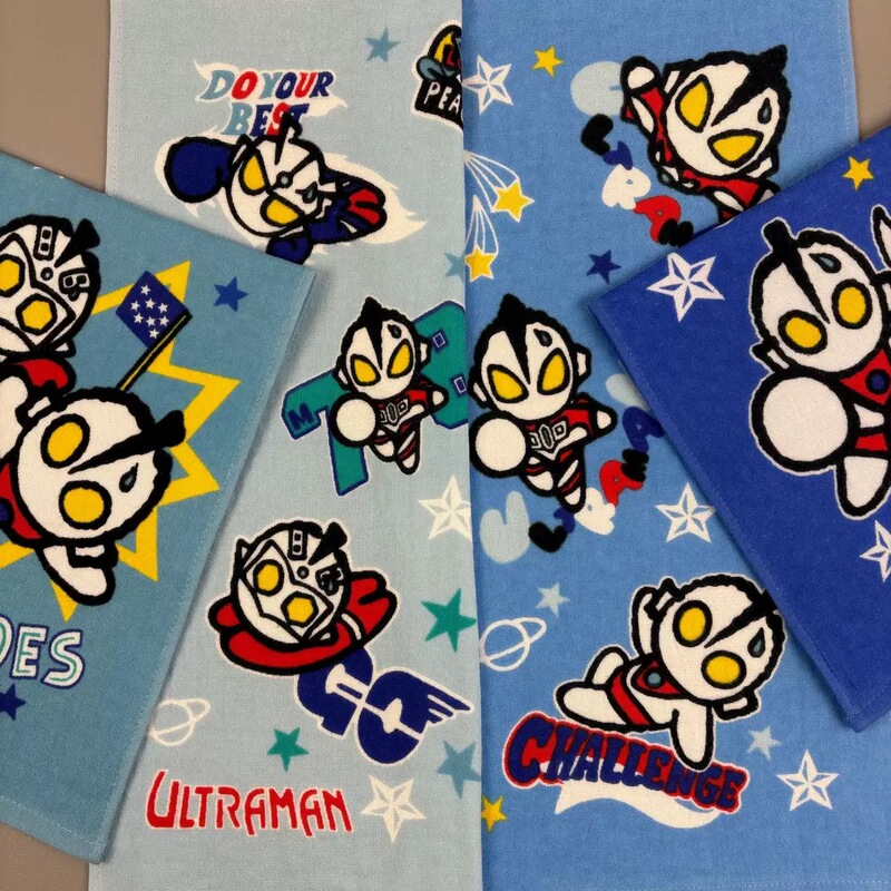 Cotton Cartoon Double-Layer Reactive Printed Ultraman Tamao (Salted Egg Superman) Soft Children's Towel Kids Face Wash Towel