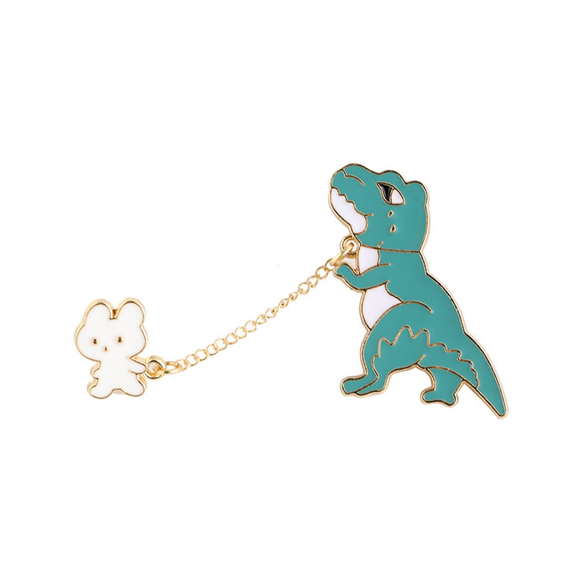ALittle dinosaur brooch niche design metal badge men and women's personal pin students medal clothes accessories