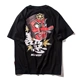Giá đặc biệt! Nước thiện và ác nước T-shirt nam ngắn tay mùa hè Harajuku hip-hop cặp đôi tay áo sinh viên đường phố hoang dã từ bi áo thun nam 