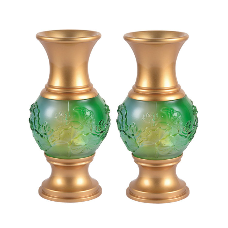 Glass lotus vase for the Buddha Buddha hall Buddha front for the bottle Flower arrangement bottle Water bottle Buddhist temple Buddhist furniture