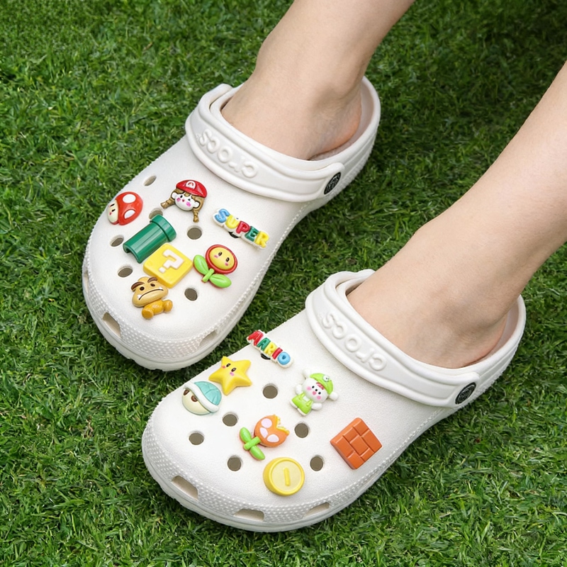 Crocs Shoe Accessories Shoe Charms Suitable for Crocs Shoe Buckles Mario Cartoon Cute Decorative Accessories