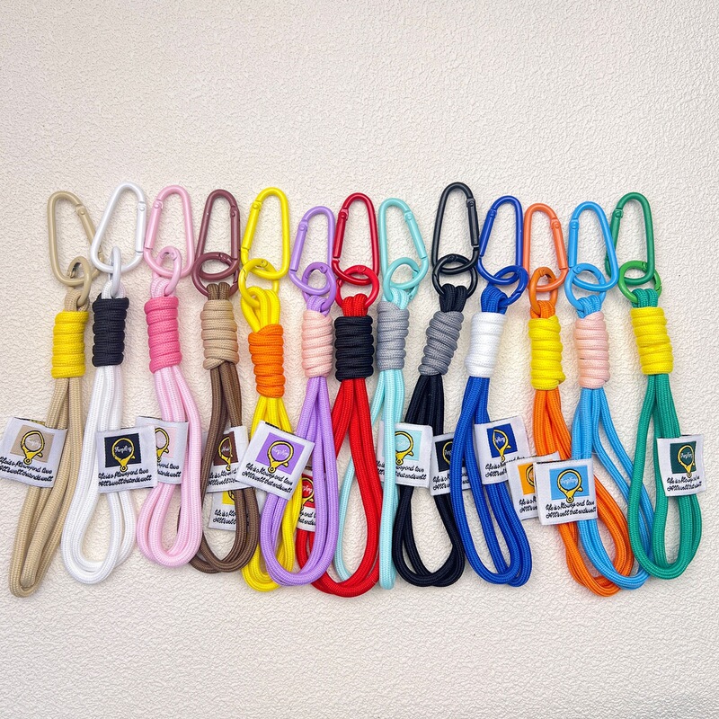 Outdoor Backpack Rope Keychain Nylon Braided Lanyard Carabiner Couple Wrist Strap Bag Lanyard Trendy Doll