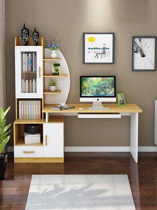 Desktop Computer Desk Brief Modern Integrated Desk Home Desk Bookcase Bookcase Desk Bedroom Desk Student Desk