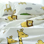 Zoo tươi bông twill phim hoạt hình dễ thương bông mềm chăn quilt trẻ em ba hoặc bốn bộ - Khăn trải giường