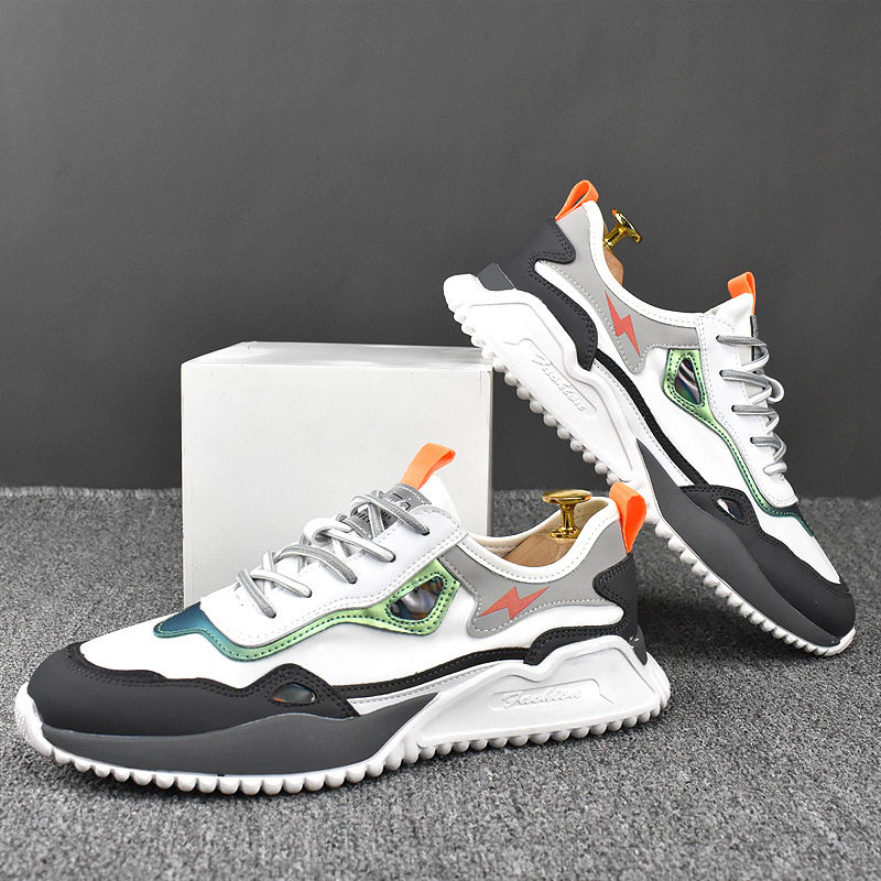 Tide men running shoes 2022 summer casual shoes net red and Korean edition trend breathable sports shoes orange men's shoes