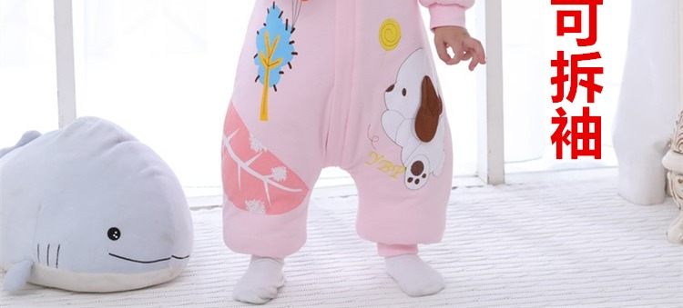 Mùa thu đông mới em bé túi ngủ nam và nữ baby 2 cotton 1-3 tuần đồ ngủ dày chân chống đá được kết nối bộ khủng long bé trai