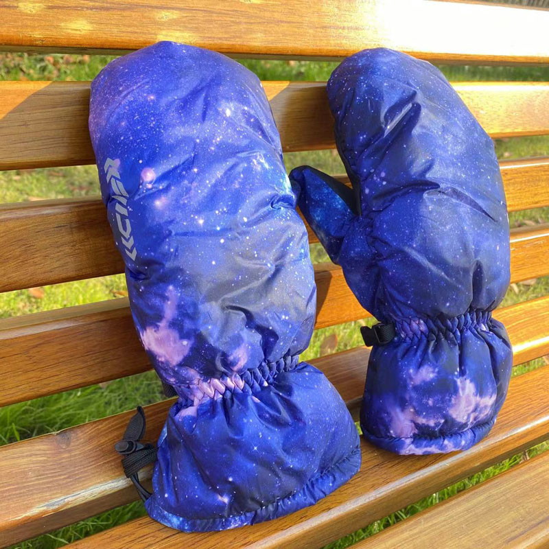 Less Male Teen Girl Winter Thickening Windproof Waterproof Riding Warm Plus Suede Thickening Card Love Couple Ski Gloves