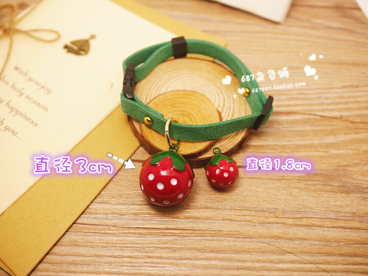 Korean Pet Ornament Neckline Bell Butterfly Neckline Kitty Dog Small & Medium Dog Necklace Strawberry Can Do Insect Repellent