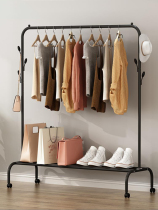 Simple coat rack floor-to-ceiling drying rack household cold hanger balcony hanger bedroom folding single pole clothes rack