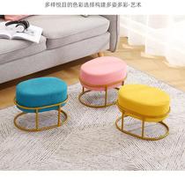 Small fabric fitting room low stool sofa stool lazy person door Nordic stool light luxury living room bench stool shoe stool home