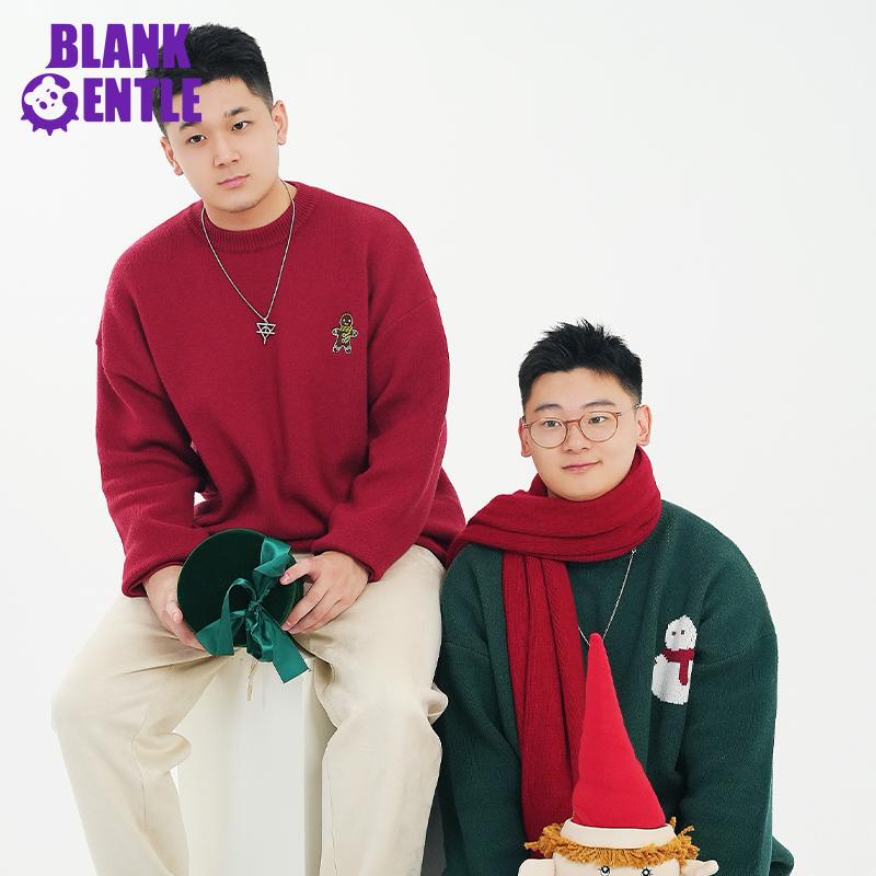 [Close Store Clearance] Blank Gentle Christmas Encore Red Sweater/Dark Green Knitted Sweater