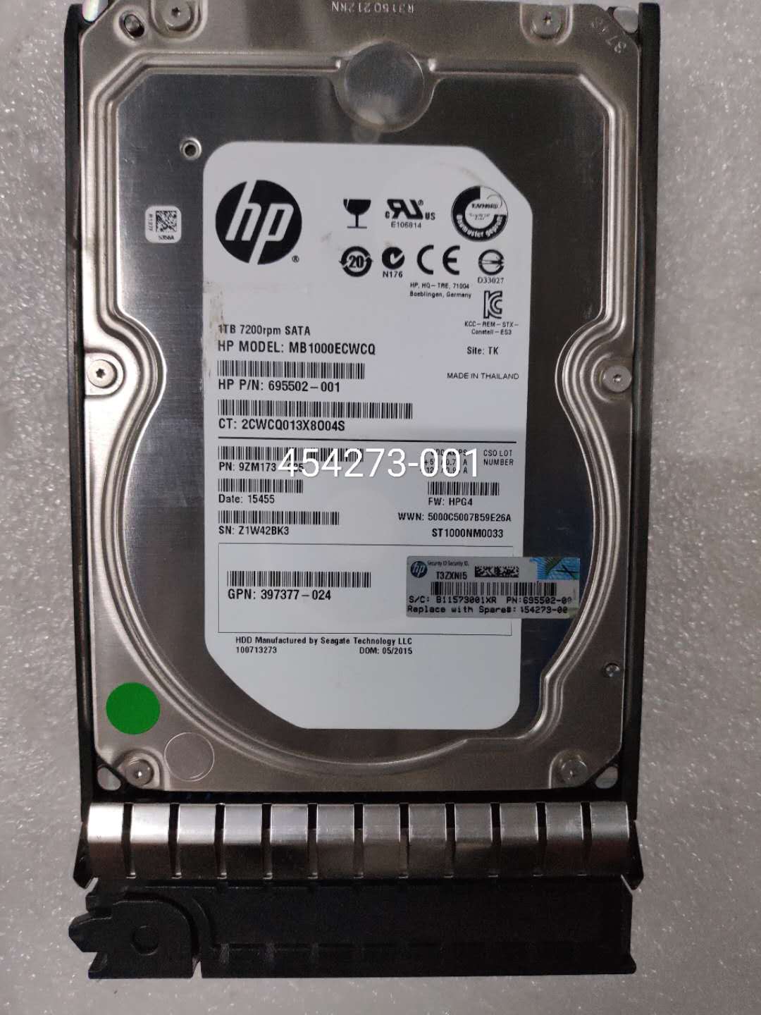 HP Hard disc 454273-001 695502-001 397377-024 1T 7 2K SATA 3 5