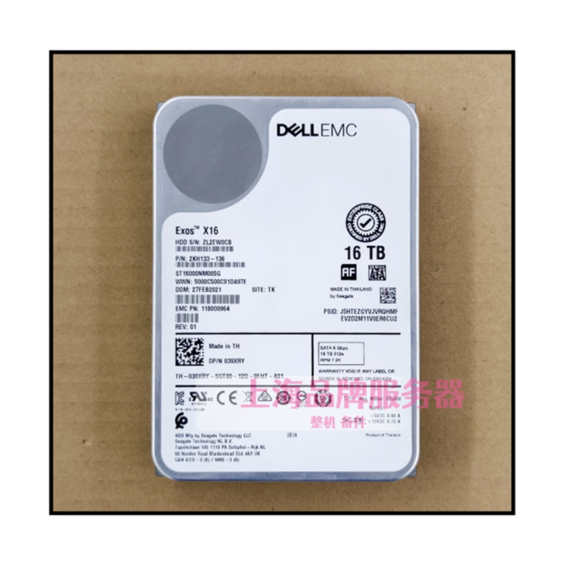 Dell St16000Nm005G 16Tb Sata 6g 3.5 Hard Drive 08Ccgh 0Hpgj4 039Xry Dell St16000Nm005G 16Tb Sata 6g 3.5 Hard Drive 08Ccgh 0Hpgj4 039Xry