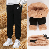 Boy Garnapped pants lamb suede Sports pants Winter style Childrens warm CUHK Boy boys Thickened Sweeppants